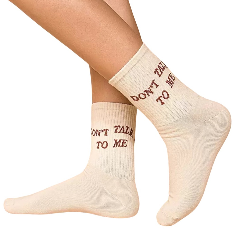 •No Talking• Graphic Crew Socks